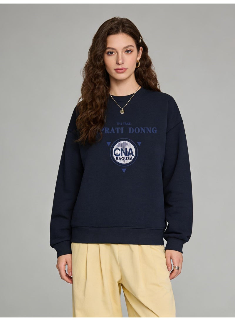 "Imprati Donng" vintage logo Oversized T-neck Sweater | Pullover with "CNA· ragusa" print - Image 5